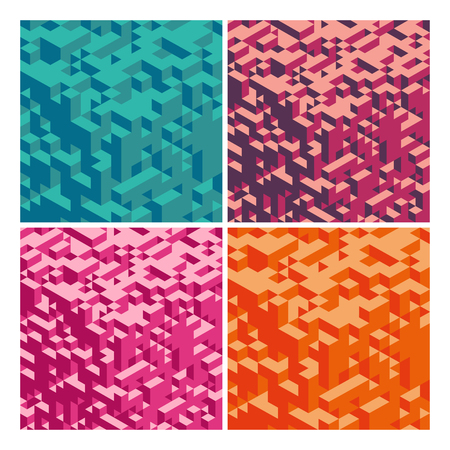 Abstract Geometrical 3d Background. Vector set.のイラスト素材