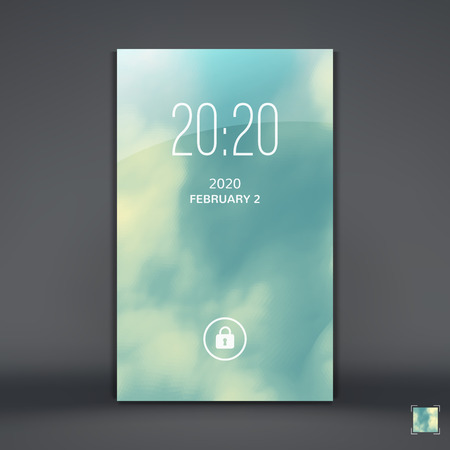 Modern Lock Screen for Mobile Apps. Mobile Wallpaper. Vector Illustration.のイラスト素材