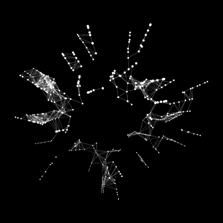 3D Connection Structure. Futuristic Technology Style. Vector illustration for Science, Chemistry or Education.のイラスト素材