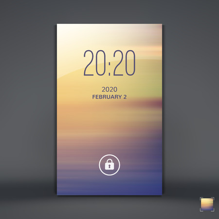 Modern Lock Screen for Mobile Apps. Mobile Wallpaper. Vector Illustration.のイラスト素材