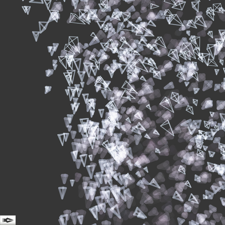 Array with Dynamic Emitted Particles. Abstract Dynamic Background. Bokeh Effect. Composition with Motion Effect. Vector illustration.のイラスト素材
