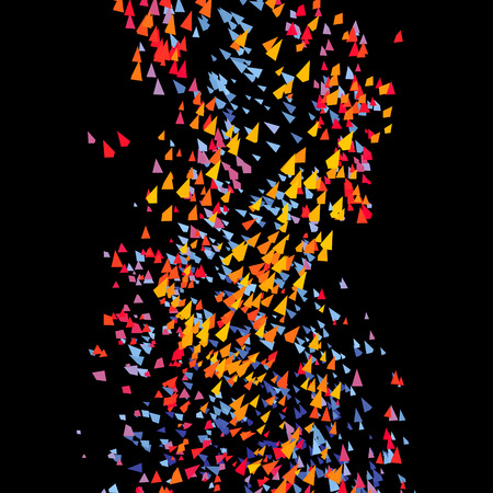 Tornado. Pyramids in Empty Space. Chaotic Particles. Abstract Dynamic Background. Science and Connection Concept. Futuristic Design. Vector Illustration.のイラスト素材