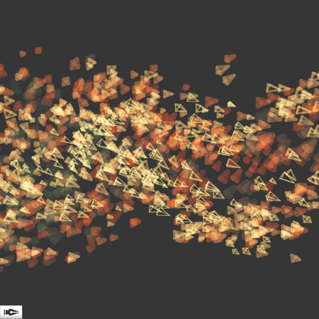 Array with Dynamic Emitted Particles. Abstract Dynamic Background. Bokeh Effect. Composition with Motion Effect. Vector illustration.のイラスト素材