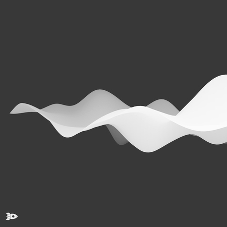 Wavy Background. 3D Abstract Vector Illustration. Futuristic Technology Style.のイラスト素材