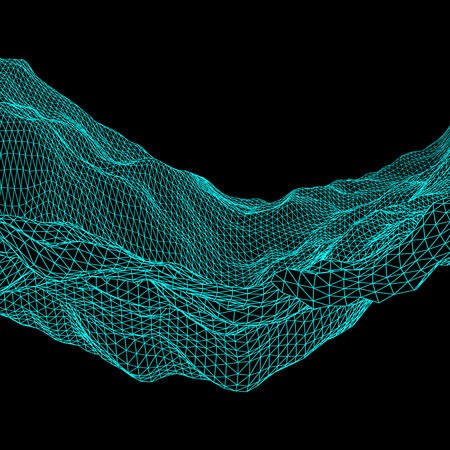 Network Abstract Background. Connection Structure. Futuristic Technology Style. 3D Perspective Grid....