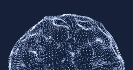Array with Dynamic Particles. 3D Technology Style. Abstract Background. Vector Illustration.のイラスト素材