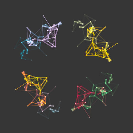 3D Connection Structure. Futuristic Technology Style. Vector illustration for Science, Chemistry or...