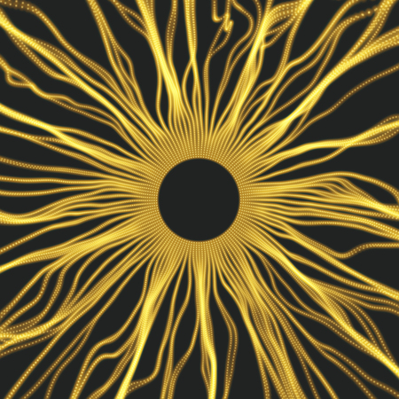 Array with Dynamic Particles. 3D Technology Style. Abstract Background. Vector Illustration.のイラスト素材