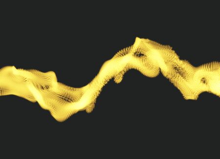 Array with Dynamic Particles. Wavy Background. Composition with Motion Effect. Abstract Vector...