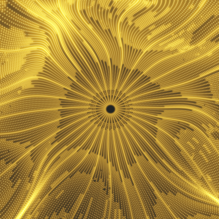 Array with Dynamic Particles. 3D Technology Style. Abstract Background. Vector Illustration.のイラスト素材