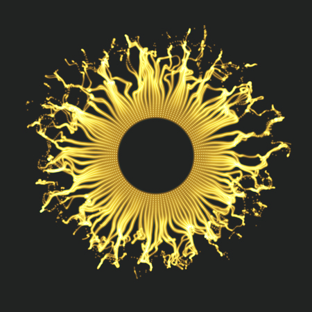Array with Dynamic Particles. 3D Technology Style. Abstract Background. Vector Illustration.のイラスト素材