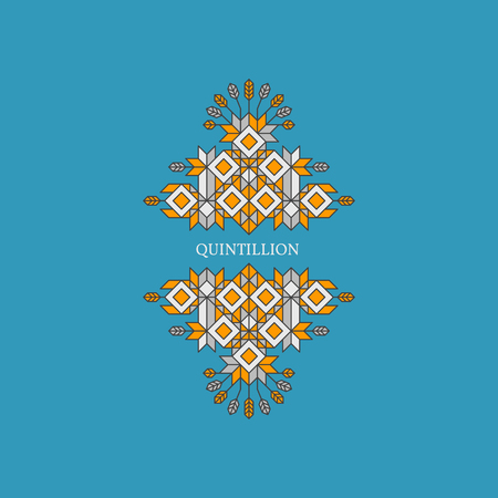 Decorative Element in Retro Style. Vector Calligraphic Template. Line Art Design for Invitations, Posters, Presentation. Vintage Frame.のイラスト素材
