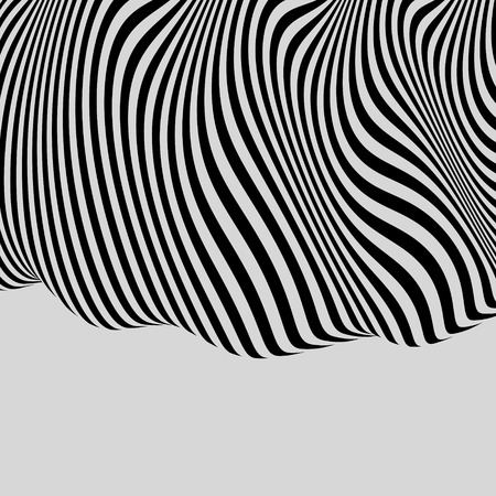 Black and White Background. Pattern With Optical Illusion. Vector Illustration.のイラスト素材