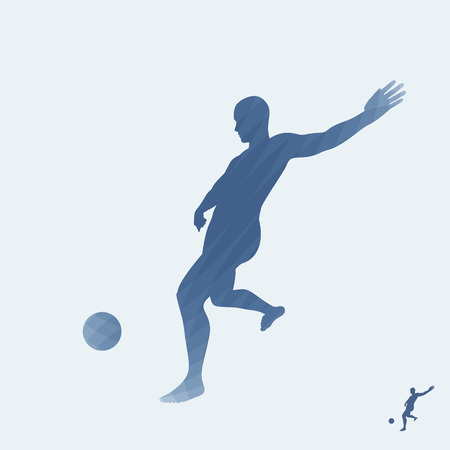Silhouette of a football player. Sport Symbol. Design Element. Vector Illustration.のイラスト素材