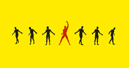 Leadership concept. Successful team leader. Leadership concept. Vector illustration with people silhouette for business.のイラスト素材