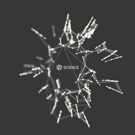 3D Connection Structure. Futuristic Technology Style. Vector illustration for Science, Chemistry or Education.のイラスト素材