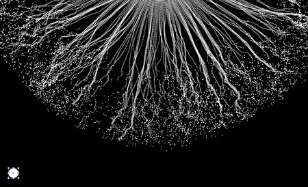 Array with Dynamic Particles. 3D Technology Style. Abstract Background. Vector Illustration.のイラスト素材