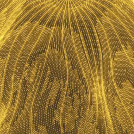 Array with Dynamic Particles. 3d Futuristic technology style. Abstract Background. Texture. Glowing...