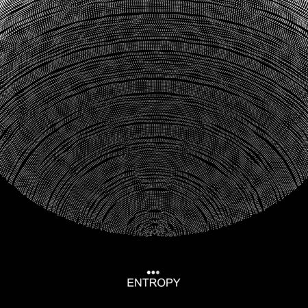 Array with Dynamic Particles. 3D Technology Style. Abstract Background. Vector Illustration.のイラスト素材