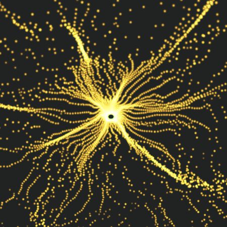 Array with Dynamic Particles. 3D Technology Style. Abstract Background. Vector Illustration.のイラスト素材