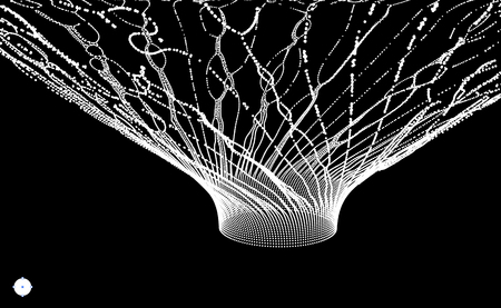 Black hole made from Flying Particles. Abstract Background. 3D Vector Illustration.のイラスト素材