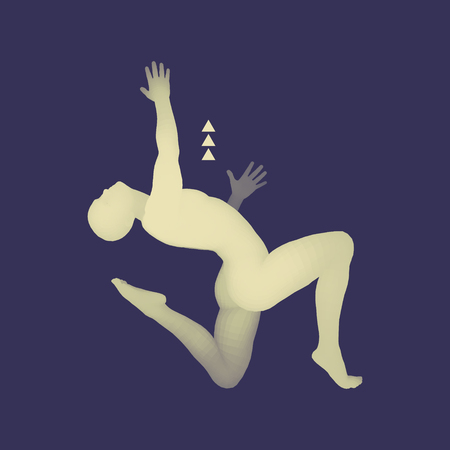 Gymnast. 3D Model of Man. Human Body Model. Gymnastics Activities for Icon Health and Fitness Community.のイラスト素材