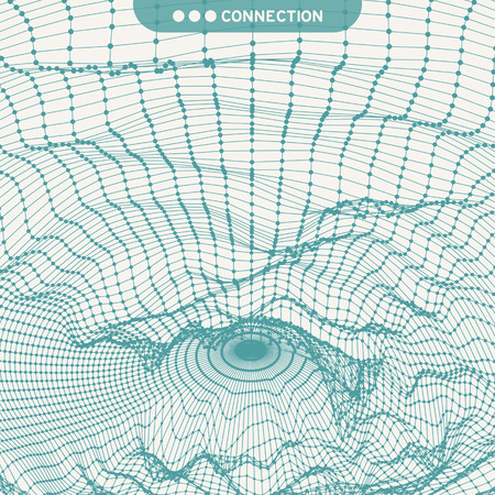 Lattice Structure. Science or Technology Background. Graphic Design. 3D Grid Surface. Abstract  Vector Illustration.のイラスト素材