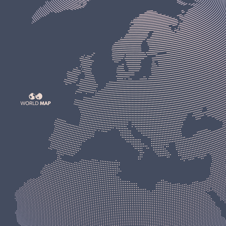 Africa and Europe. Vector map of the world. Global business marketing concept. Dotted style. Design for education, science, web presentations.のイラスト素材