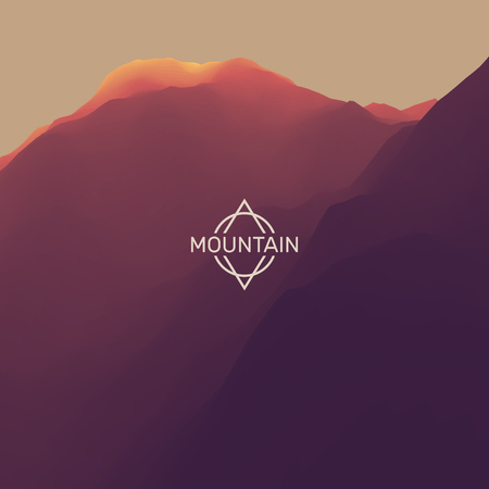 Mountain Landscape. Mountainous Terrain. Vector Illustration. Abstract Background.のイラスト素材