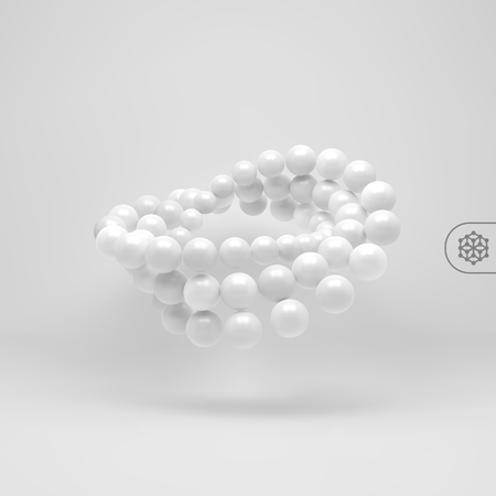 3d Spheres Composition. Vector Template. Futuristic Technology Style. Art Design Element.のイラスト素材