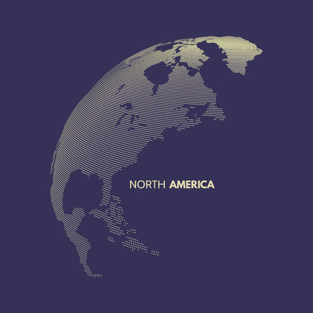 North America. Earth globe. Global business marketing concept. Dotted style. Design for education, science, web presentations.のイラスト素材