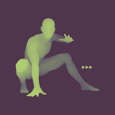 Athlete at starting position on a raceのイラスト素材