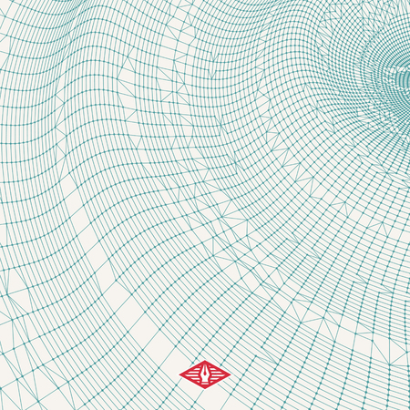 Lattice Structure. Science or Technology Background. Graphic Design. 3D Grid Surface. Abstract  Vector Illustration.のイラスト素材