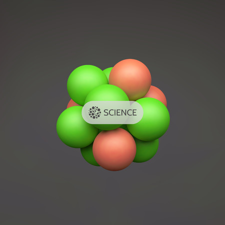 Abstract molecular structure with particles. Scientific background. Connection structure. 3D vector illustration for design.のイラスト素材