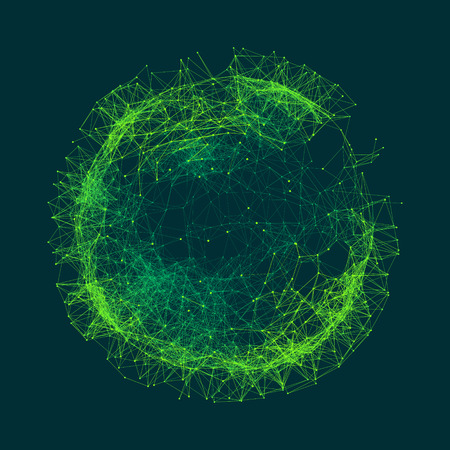 Scientific illustration with connected lines and dotsのイラスト素材