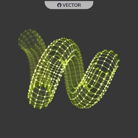 Spiral 3d vector wire frame objectのイラスト素材