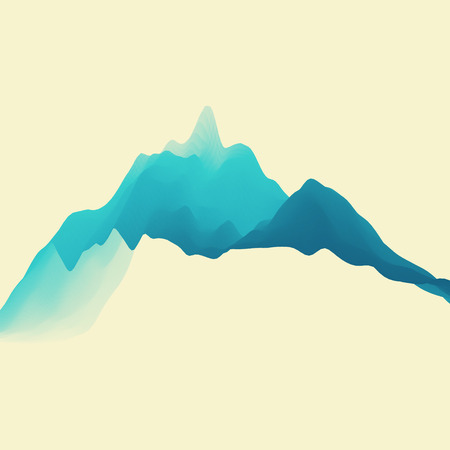 Mountain Landscape. Mountainous Terrain. Vector Illustration For Banner, Flyer, Book Cover, Poster. Abstract Background.のイラスト素材