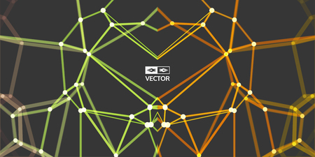 Lattice Structure. Science or Technology Background. Graphic Design. 3D Grid Surface. Abstract Vector Illustration.のイラスト素材