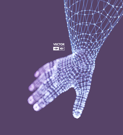 Human Arm. Hand Model. Connection structure. Future technology concept. 3D Vector illustration.のイラスト素材
