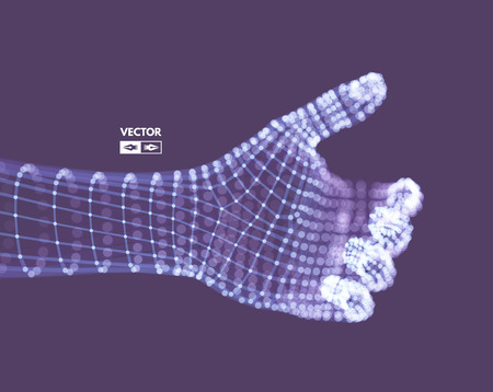 Human Arm. Hand Model. Connection structure. Future technology concept. 3D Vector illustration.のイラスト素材