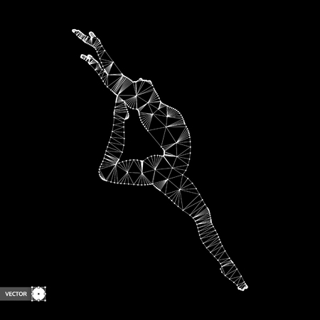 Gymnast. 3d model of man. Gymnastics activities for icon health and fitness community.のイラスト素材