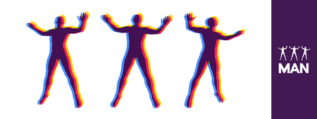 Silhouette of a standing man. Vector illustration.のイラスト素材