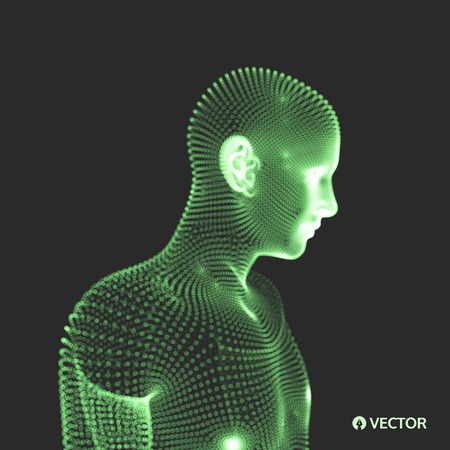 3d model of man. Human body. Design element. Vector illustration.のイラスト素材