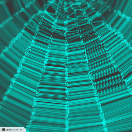 Lattice structure. Science or technology background. Graphic design. 3d grid surface. Abstract vector illustration.のイラスト素材
