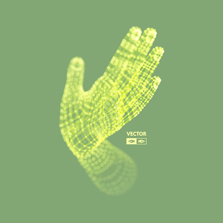 Human Arm. Hand Model. Connection structure. Future technology concept. 3D Vector illustration.のイラスト素材