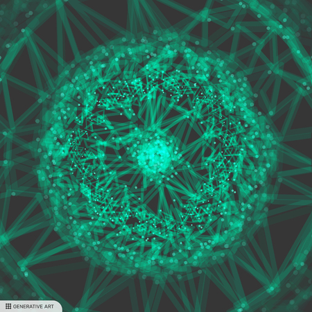 Lattice structure. Science or technology background. Graphic design. 3d grid surface. Abstract vector illustration.のイラスト素材