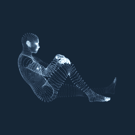 Man in a Thinker Pose Illustration.のイラスト素材