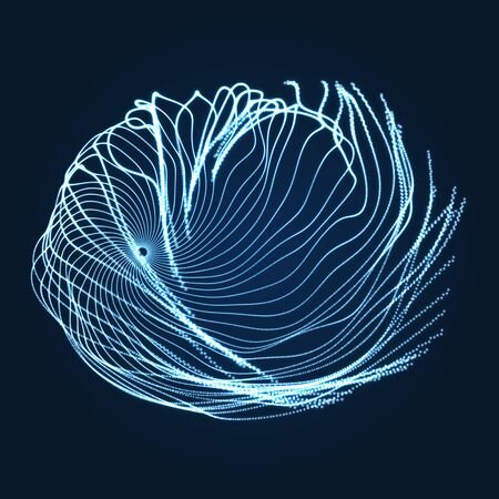 Array with dynamic particles abstract background.のイラスト素材