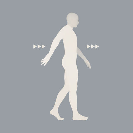 Walking Man Illustration.のイラスト素材