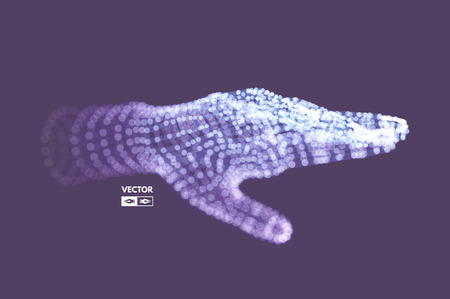 Human Arm. Hand Model. Connection structure. Future technology concept. 3D Vector illustration.のイラスト素材